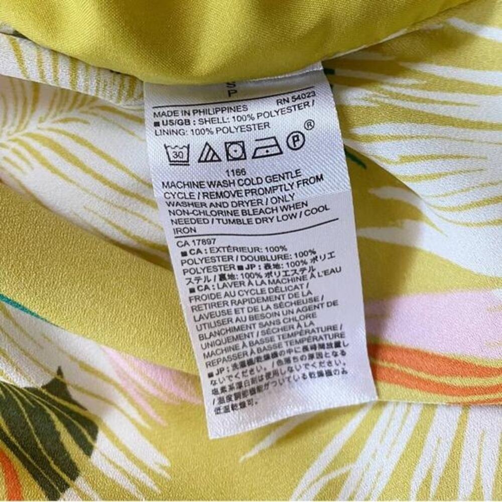 Banana Republic Tropical Feather Yellow tank Top S EUC - Picture 8 of 12